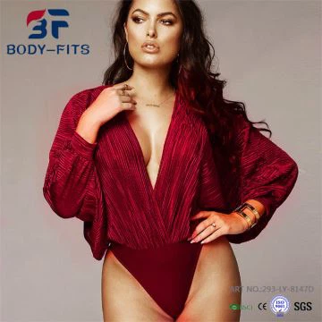 Dame bodysuit i V-hals